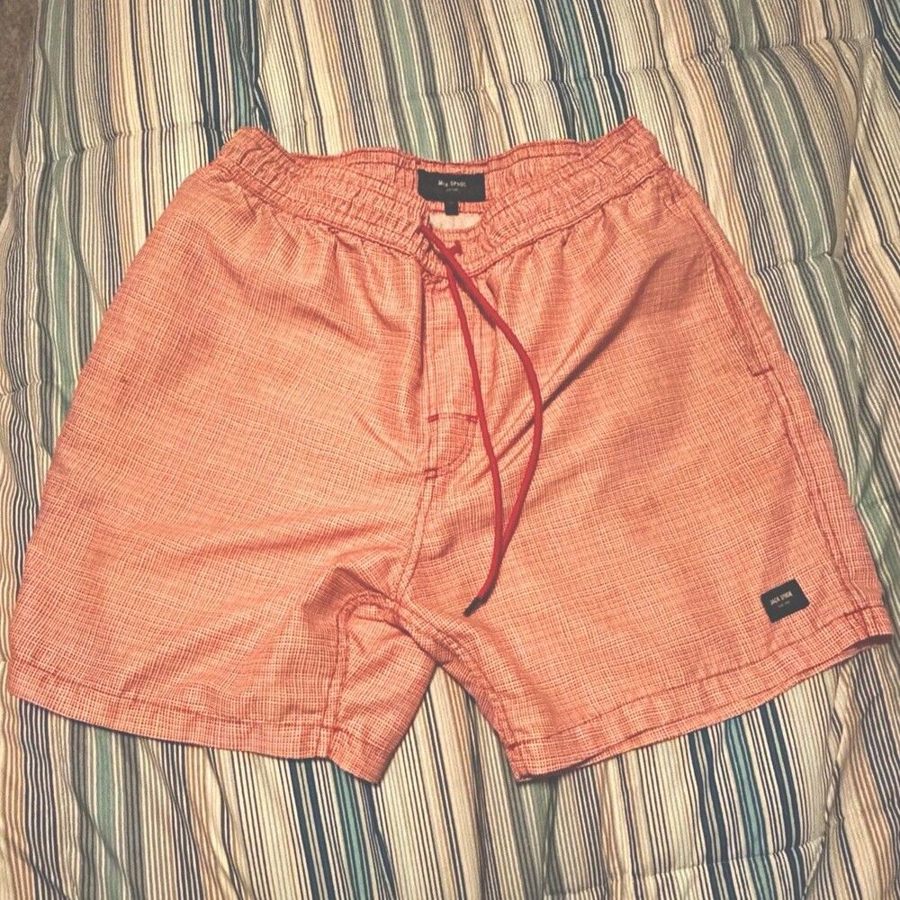 Jack Spade New York Men's Swim Shorts with drawstring L/G Red/White
